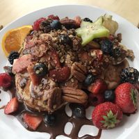 Fluffy choco pancakes at Klein Geluk Ontbijt in Heemskerk