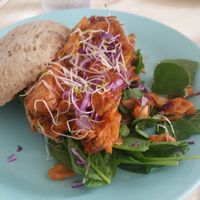 Jackfruit bbq sandwich at Klein Geluk Ontbijt in Heemskerk