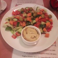 Salad with hummus at Ginger Vegetarian Cafe in Halifax