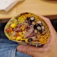 Burrito inside at Taco Rico in Geneva