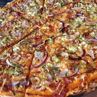 Vegan vegetable pizza at Slice of New York in Stockholm