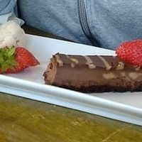 Vegan cheesecake and ice cream! Delicious at The Cod and Lobster in Staithes