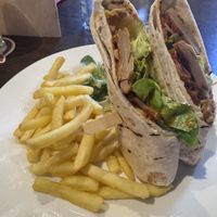 Kebab and salad   at The Crown Inn in Biggar