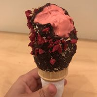 Look at that deliciousness! 🤤The interior viewof my ice cream  at Chocolats Favoris in Montreal