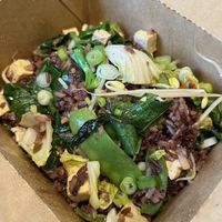 Drunken rice. Was not even slightly spicy.   at Mugi in Toronto