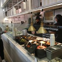 Assembly line: you order a base, veggies, and a protein (tofu) and then grab a seat. at DIG - 709 Lex in New York City