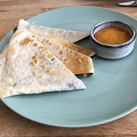 Quesadilla with mango sauce at Ministry of Cat in Phnom Penh