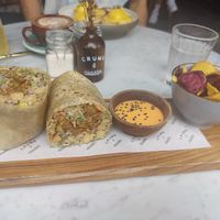 Vegan wrap at Crumb & Coaster in Kuta