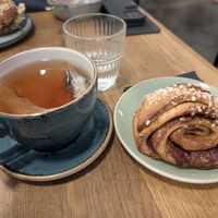 Cinnamon roll at Roots Helsinki in Helsinki