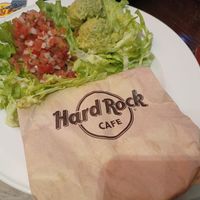 Fajitas in a paper bag at Hard Rock Cafe in Venice