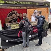 Stall at Newcastle vegan market  at Simply Cheesecake in Gateshead