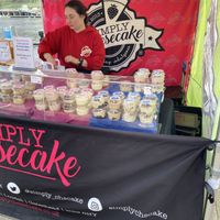 Stall at market by the River Tyne (Newcastle)  at Simply Cheesecake in Gateshead