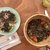 Guacamole Mushroom Toast & Buddha Bowl at Curolla Petit Hotel in Mallorca
