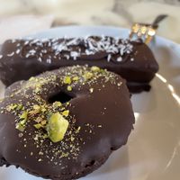 Vegan bounty and chocolate donut sugar free  at Curolla Petit Hotel in Mallorca