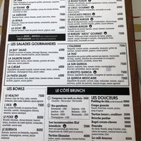 Menu at Pause Douceur in Dakar