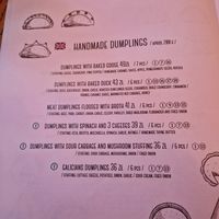 English menu  at Karmnik in Warsaw