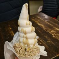 Soft serve with halva and tahini drizzle at Seed + Mill in New York City