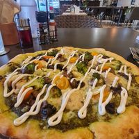 Garden party vegan pizza at Vistro in Bangkok