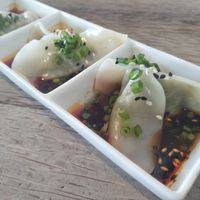 Edamame dumplings at Vistro in Bangkok