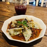 Vistro dumplings - best ones I've had so far. Unbeetable juice (very good). at Vistro in Bangkok