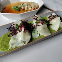 Green curry wontons at Vistro in Bangkok