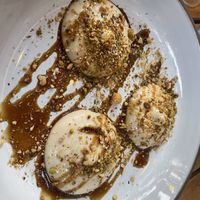 Tahini with nuts and coffee syrup  at Artesanal in Skiathos