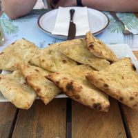 Garlic focaccia   at Artesanal in Skiathos