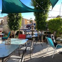 outside patio/fountain at Dilla Libre in Scottsdale