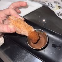 Vegan churro with vegan chocolate saucee  at Dilla Libre in Scottsdale