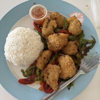 fried mushroom entree  at Loving Hut in Orlando
