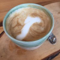 Soy cappuccino  at Raupe Immersatt Cafe in Stuttgart