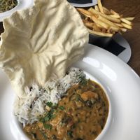 Butternut squash lentil curry at Peet's in Lochinver