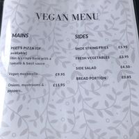 Menu card page 2 at Peet's in Lochinver