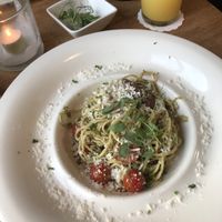 Pesto spaghetti!  at Peet's in Lochinver