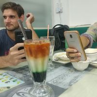 Veganised three layered tea :) at Hjh Dyg in Bandar Seri Begawan