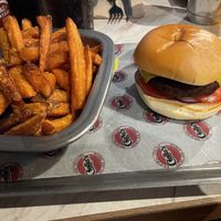 The Rawtarian with Sweet Potato Fries  at Gelatoburger in Oban