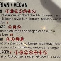 The Vegan/Veggie dishes  at Gelatoburger in Oban