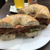 Beyond Meat Bagel  at Bagels & Beans in Jena