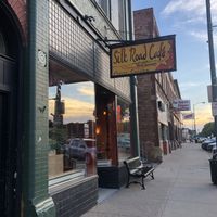The outside entrance  at Silk Road Café in Vermillion