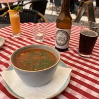 Cabbage soup and a kosher beer  at Mandragora in Lublin