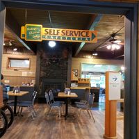 Sit down tables at Portage Glacier Day Lodge in Girdwood