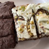 Brownie and carrot cake  at Parlé Pantry in West London