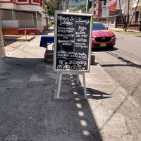 Sign out front at Govinda's in Ibague
