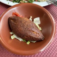 Vegan kebbe with spinach filling at O'Liban in Le Havre
