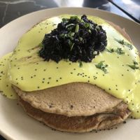 Lemon poppyseed buckwheat pancakes with blueberry compote and basil 🍋🫐✨ at New General in Winter Park
