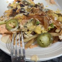 loaded fries from burger menu  at Plant City in Providence