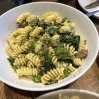 Broccoli rabe with sausage fusilli at Plant City in Providence