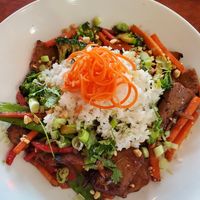 Vegan stir fry with chicken at CRAVE in Sioux Falls