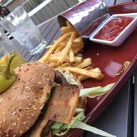 Southwest vegan burger w/bacon at CRAVE in Sioux Falls