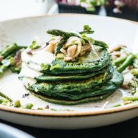 Spinach Pancakes at Plant-Based Kochschule in Hannover